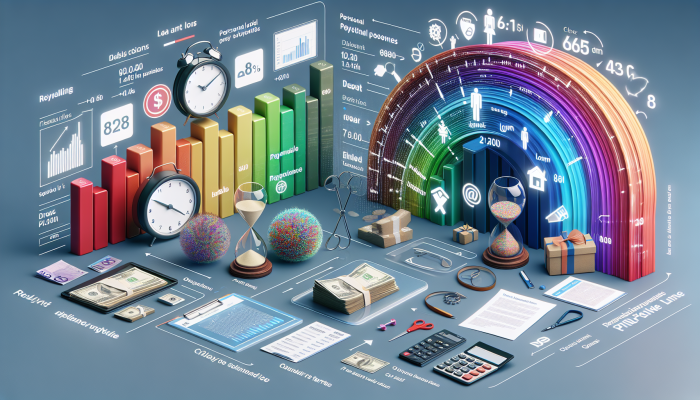 A colourful spectrum representing various debt consolidation options in the UK, including personal loans with fixed rates.