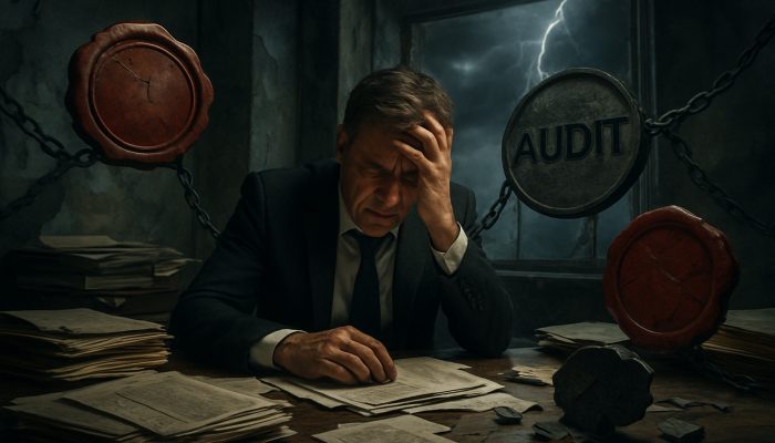 Verifying Files After Account Closure: Essential Insights | DCL Stressed executive amid HMRC penalties, audits, and shattered reputation in crumbling office