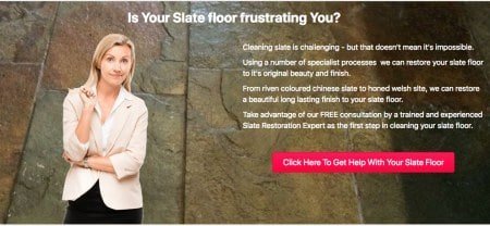 Cleaned slate floor tiles in a Matlock home following professional restoration